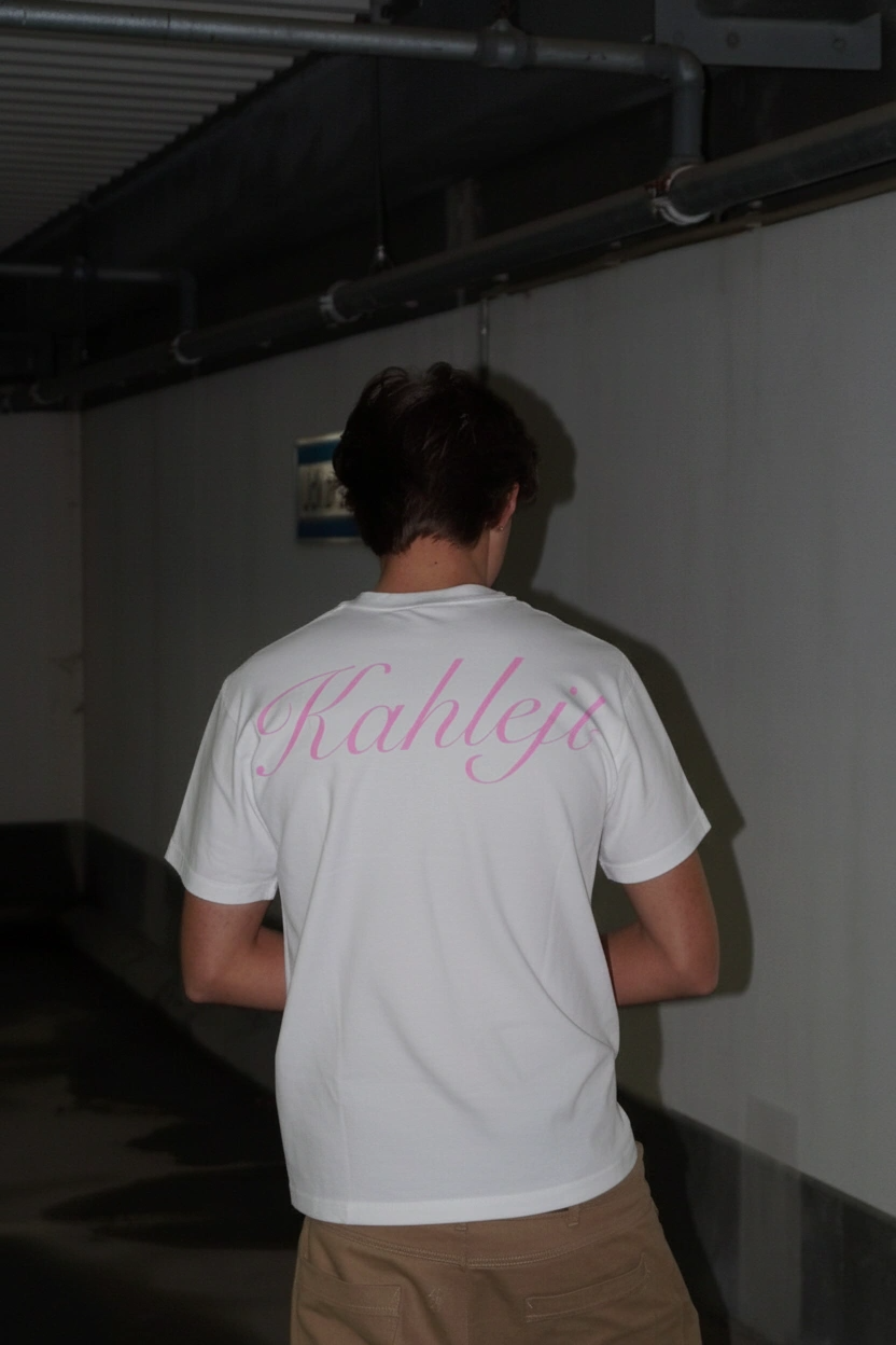 Kahleji Heavy Tee – White/Pink